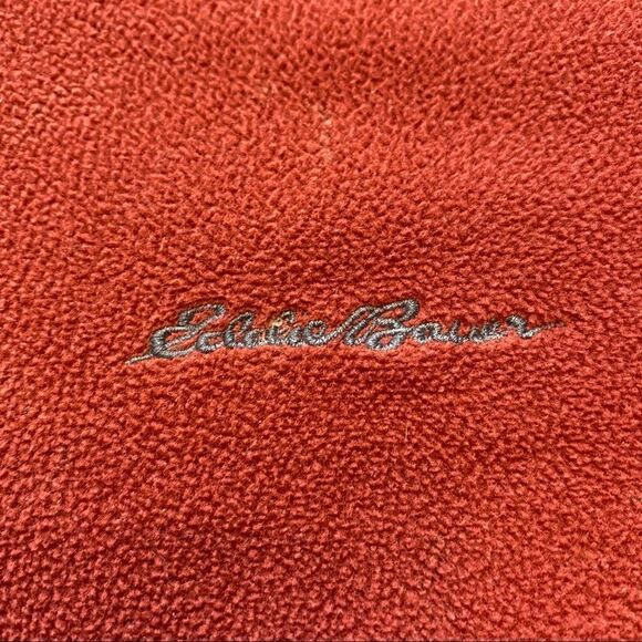Eddie Bauer Rust Colored 1/4 Zip Fleece  Pullover Size Large - Picture 6 of 9